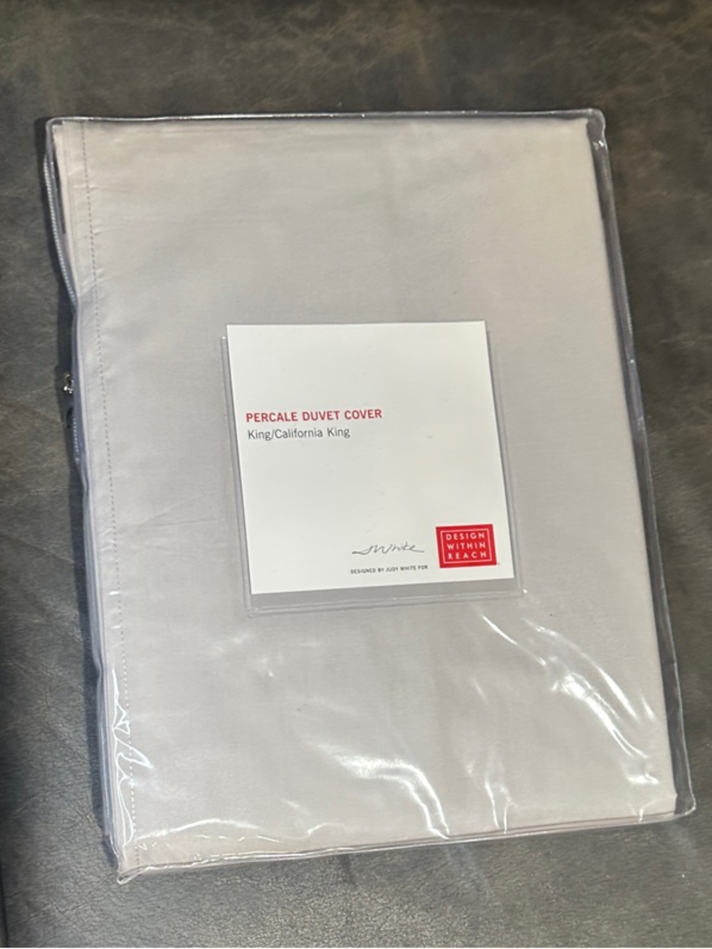 Design Within Reach Percale Duvet Cover in Light Gray